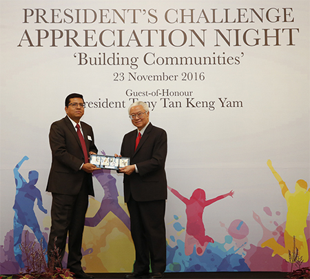The President of Singapore Recognizes Cognizant for its Contribution to the President’s Challenge 2016